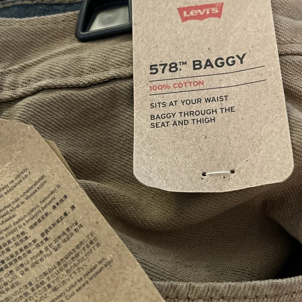 Levi's 578 Men's Baggy Denim Jeans Size 33x32 Khaki Tan Skater Grunge Hip Hop
